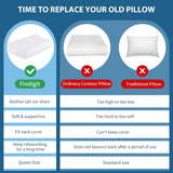 Findigit Health Pude, Memory Foam Pude, Ortopædisk nakkestøttepude til side- og rygsover, Ergonomisk cervikal rygsøjlepude (60 X 35 X 11/9 cm) Cervikal ortopædiske puder Naty Shop