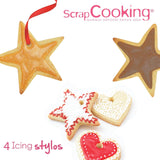 Scrapcooking - 4 stykke tuscher: guld, chokolade, hvid og rød - dekorative spiselige kuglepenne til skrivning og tegning på desserter, kager og kiks