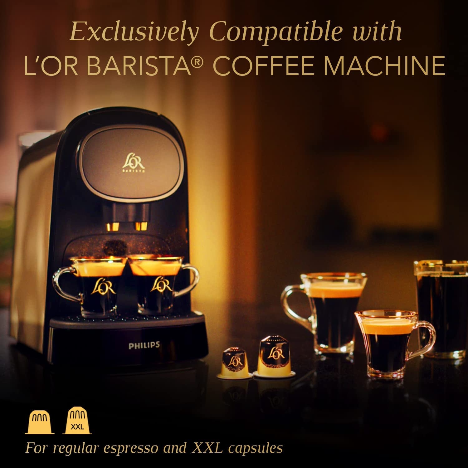 L'OR Barista Kaffeekapseln Ristretto, eksklusivt til L'OR Barista Maschinen, 5er Pack, 5 x 10 Kapseln