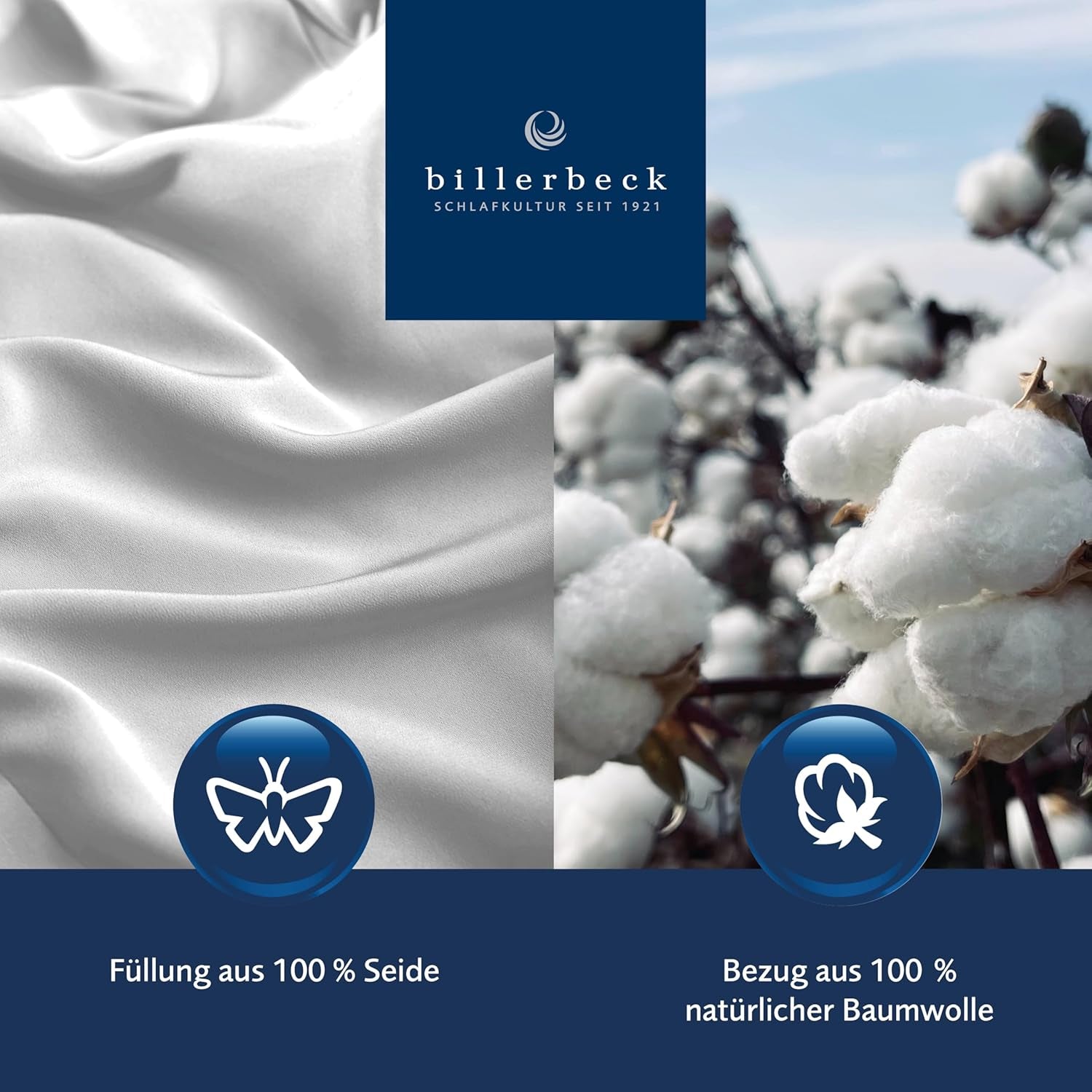 Billerbeck Simone Superlight quilt - silke quilt - 135 X 200 Cm - sommerdyne, kølende quilt, let sommerdyne - 100% bomuld, hvid Dyner og dyner Naty Shop