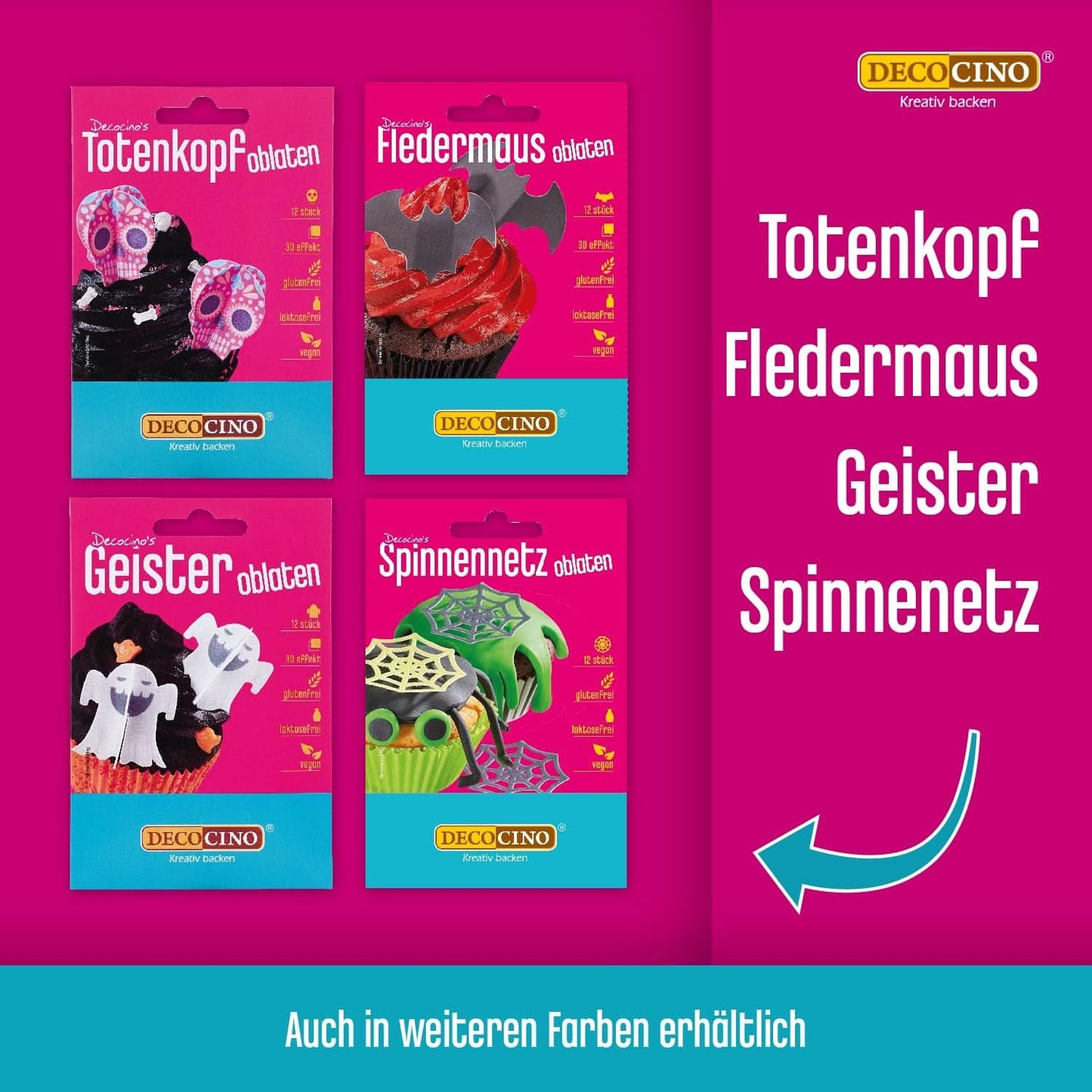 Decocino Halloween Sprinkles, flerfarvet, 120 gram Sprinkles Naty Shop
