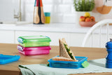 Madkasse sandwich box system | 450 ml | stabelbar og lufttæt madkasse med låg | for børn og voksne | uden BPA | blandede farver | 3 stk Naty Shop madopbevaringsbokse