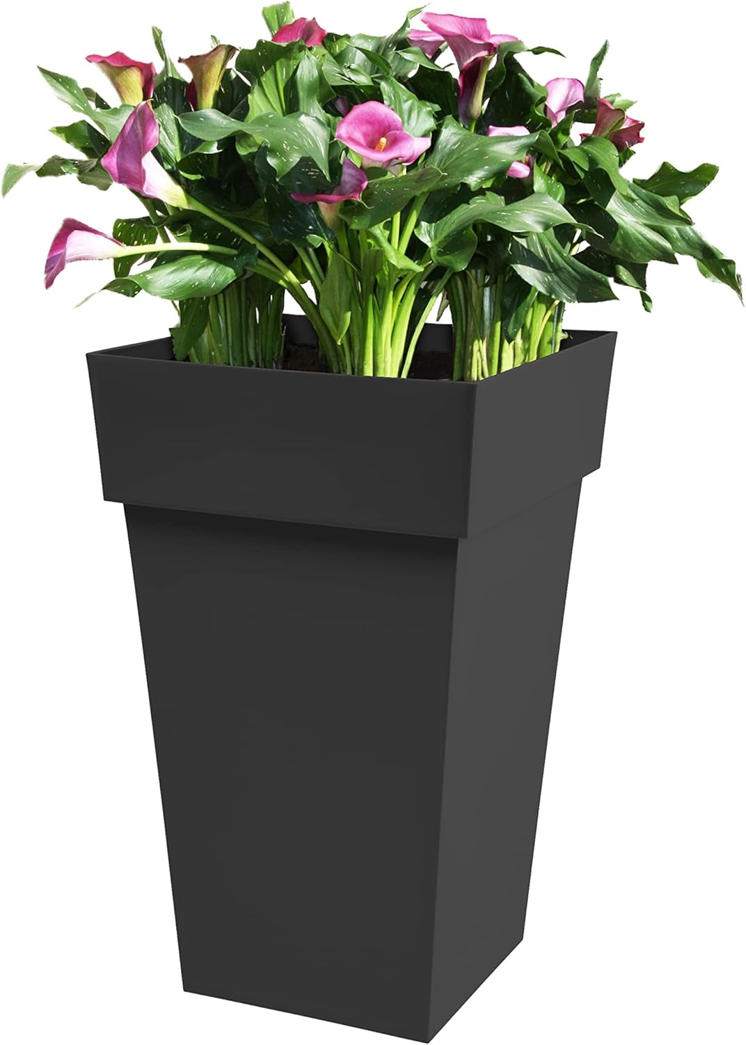 Plastiques 13635 G.ANT SX3 Urtepotter lavet af polypropylen Toscana, 39 x 39 x 65 cm, grå