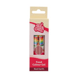 Funcakes Red Earth Food Coloring Gel: Højkoncentreret madfarve til dej, creme, fondant, marcipan og kager. Nem dosering. Enkelt dråbe for at skabe levende farver. Halal. 30 g.