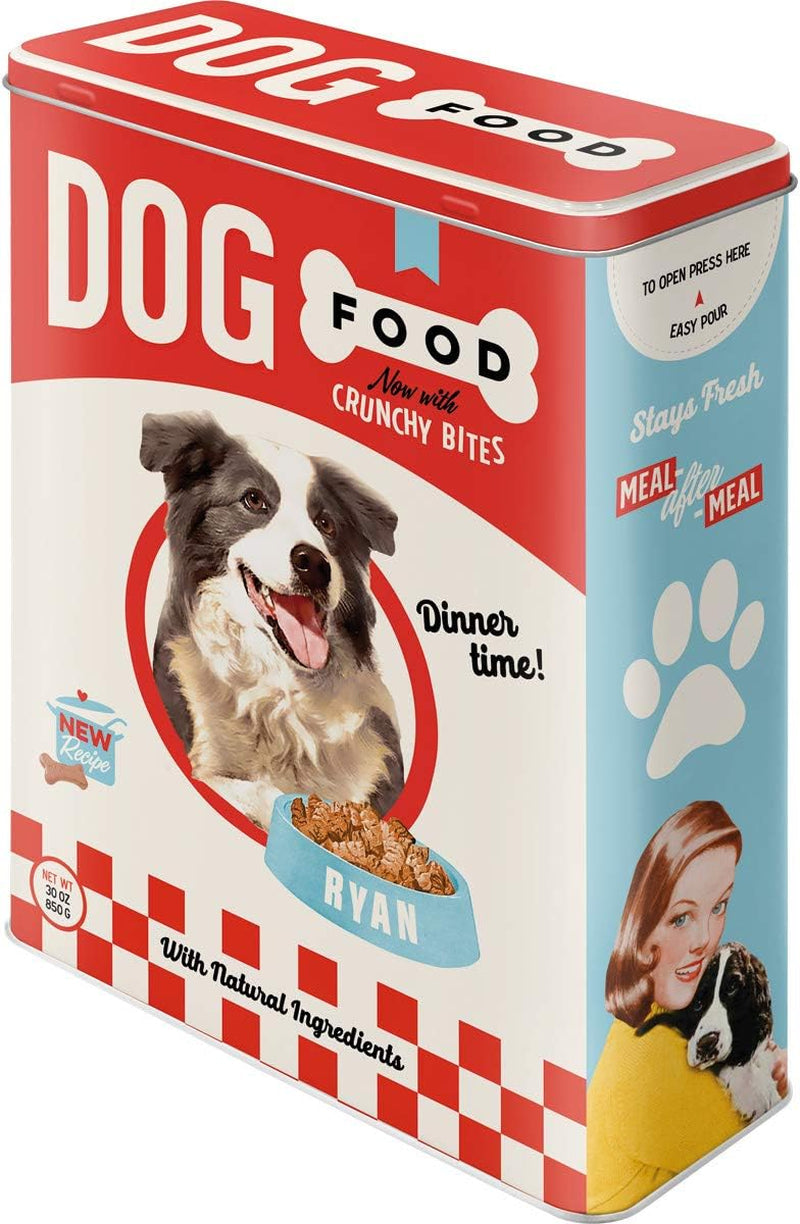 Nostalgic-Art Retro opbevaringsboks XL, 4 l, Hundemad - gaveidé til hundeejere, opbevaringsboks til tørfoder, vintage design Madopbevaringsbokse Naty Shop Vintage design