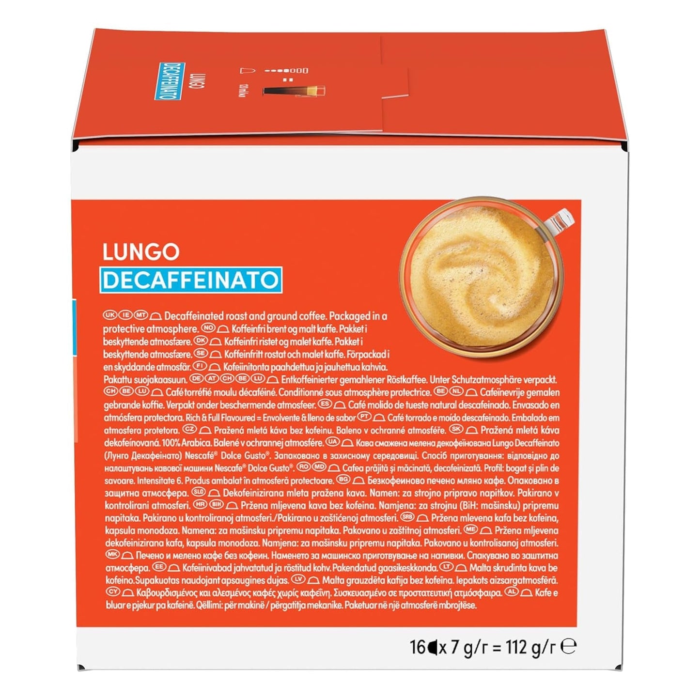 NESCAFÉ DOLCE GUSTO Lungo Decaffeinato kaffekapsler 3er pakke (3 x 16 kapsler)