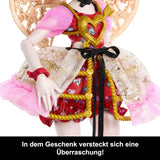 Monster High Skræmmende sød fødselsdag Amor Asteria dukke i pink og rød festkjole med tematilbehør som invitation, ballon, gave og mere, JBG77
