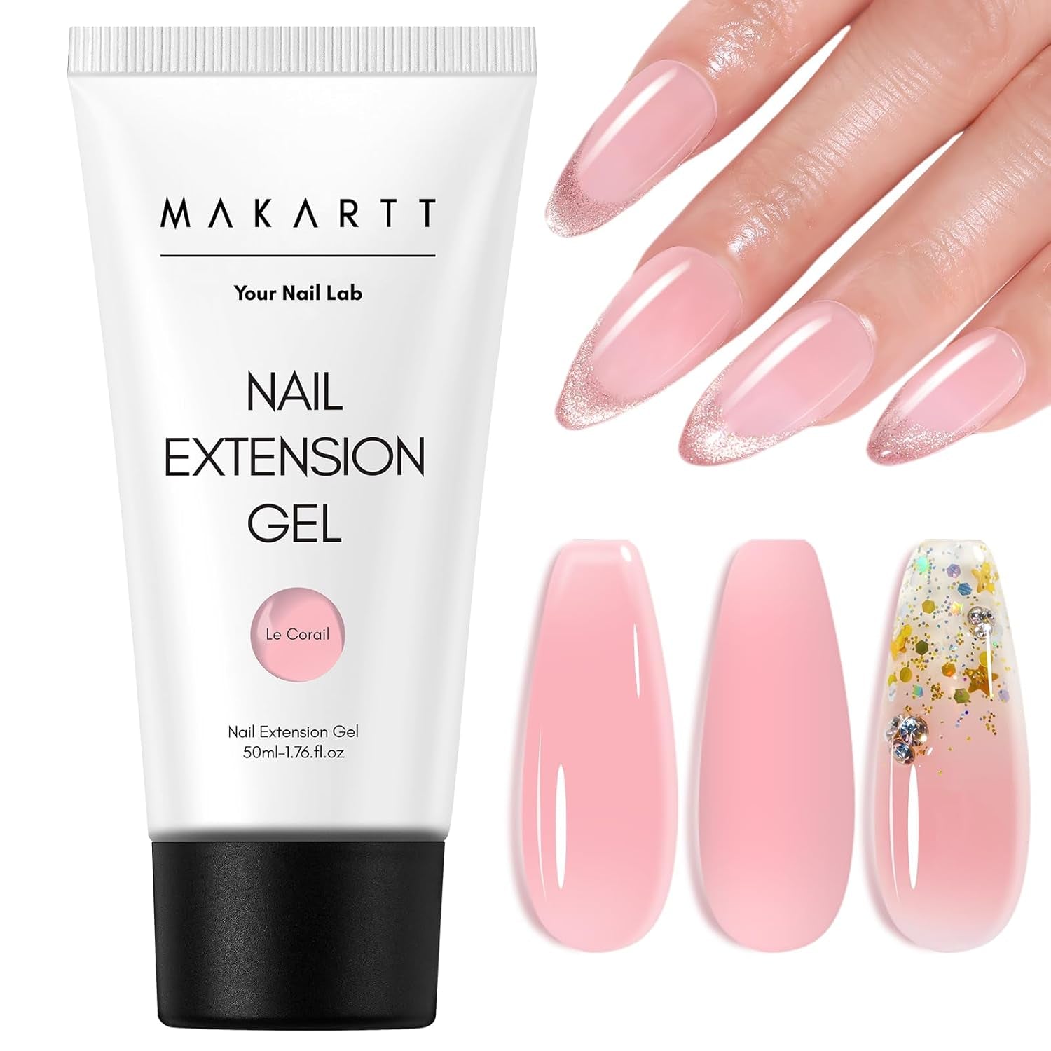 Makartt Poly Nail Extension Gel - Akryl Extension Gel, Nail Strengthening Gel, Negle Decoration, 50ml (lilla)