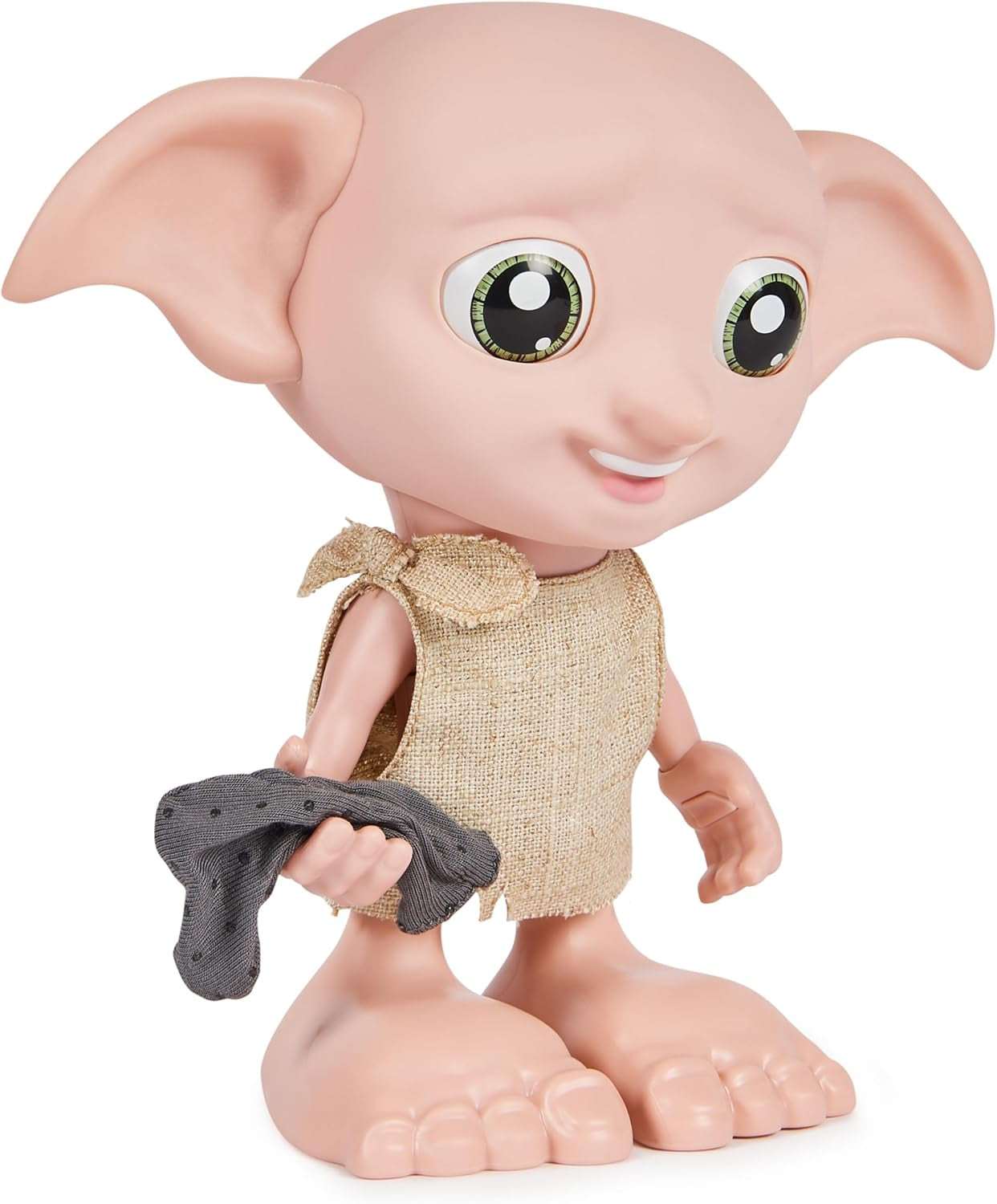 Spin Master 6067280 Wizarding World Harry Potter Magical Interactive Dobby Elf Sock Doll, 30+ lyde og sætninger, 21,6 cm, børnelegetøj, sort