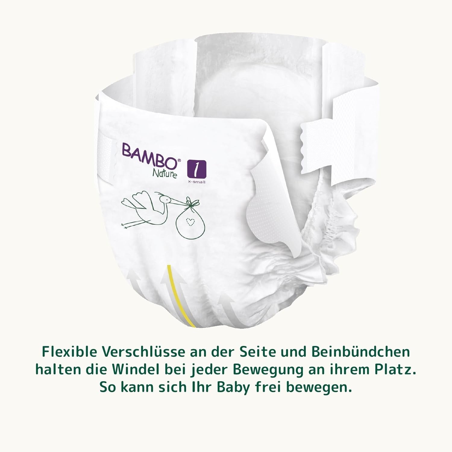 Bambo Nature Babybleer, Størrelse 1 (2-4 kg), 132 Count Månedsæske | Premium bleer med forbedret lækagebeskyttelse | Ultimativ komfort og frihed for nyfødte | Dermatologisk testede bleer