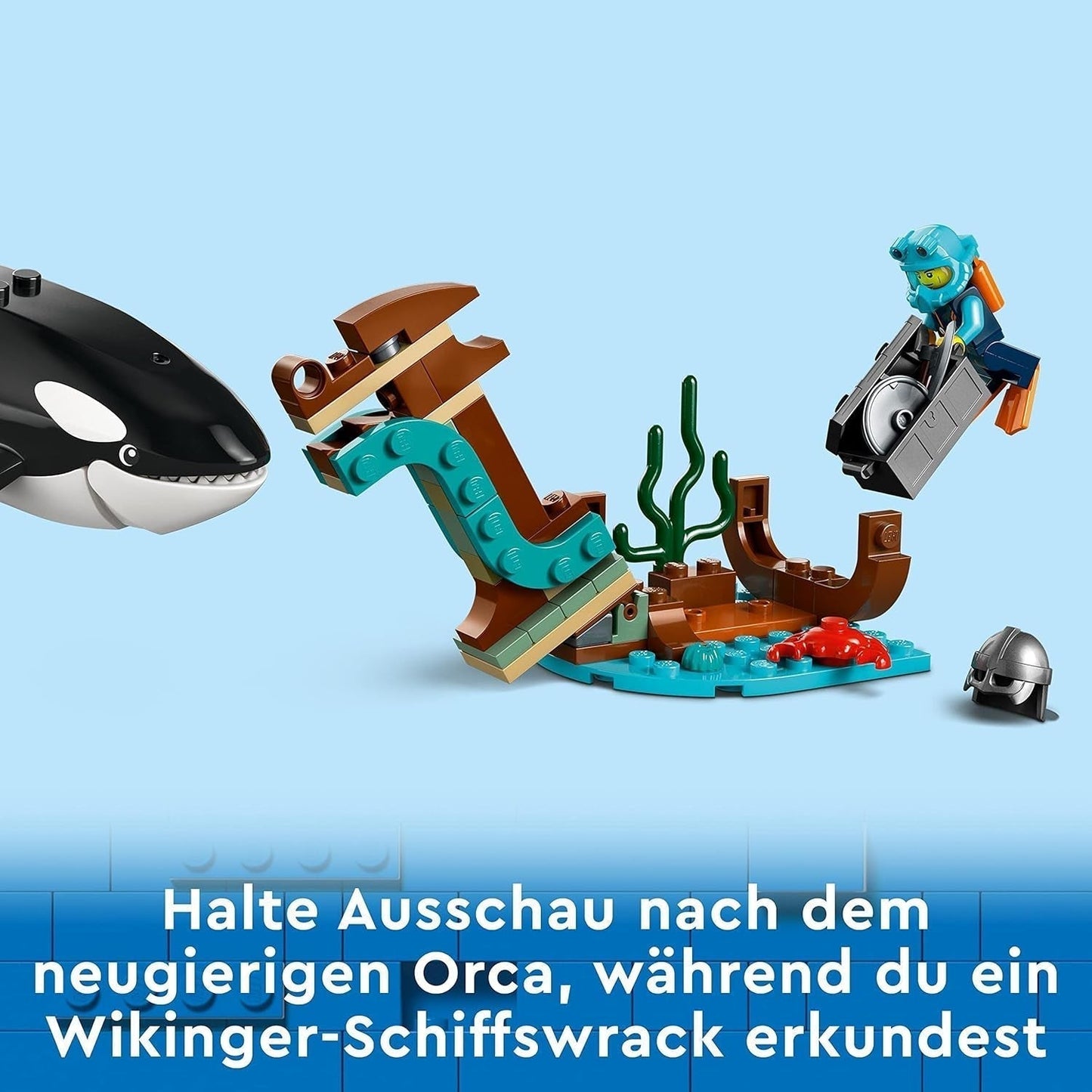 LEGO City Arctic Research Ship, stor flydende legetøjsbåd med helikopter, gummibåd, Rov-ubåd, vikingevrag, 7 minifigurer og spækhuggerfigur, gave til børn i alderen 7+ 60368 byggesæt Besuche den LEGO-Store