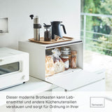 Yamazaki 4352 TOWER Brødkurv, hvid, stål, minimalistisk, 40 x 34,5 x 24 cm Madkasser Naty Shop