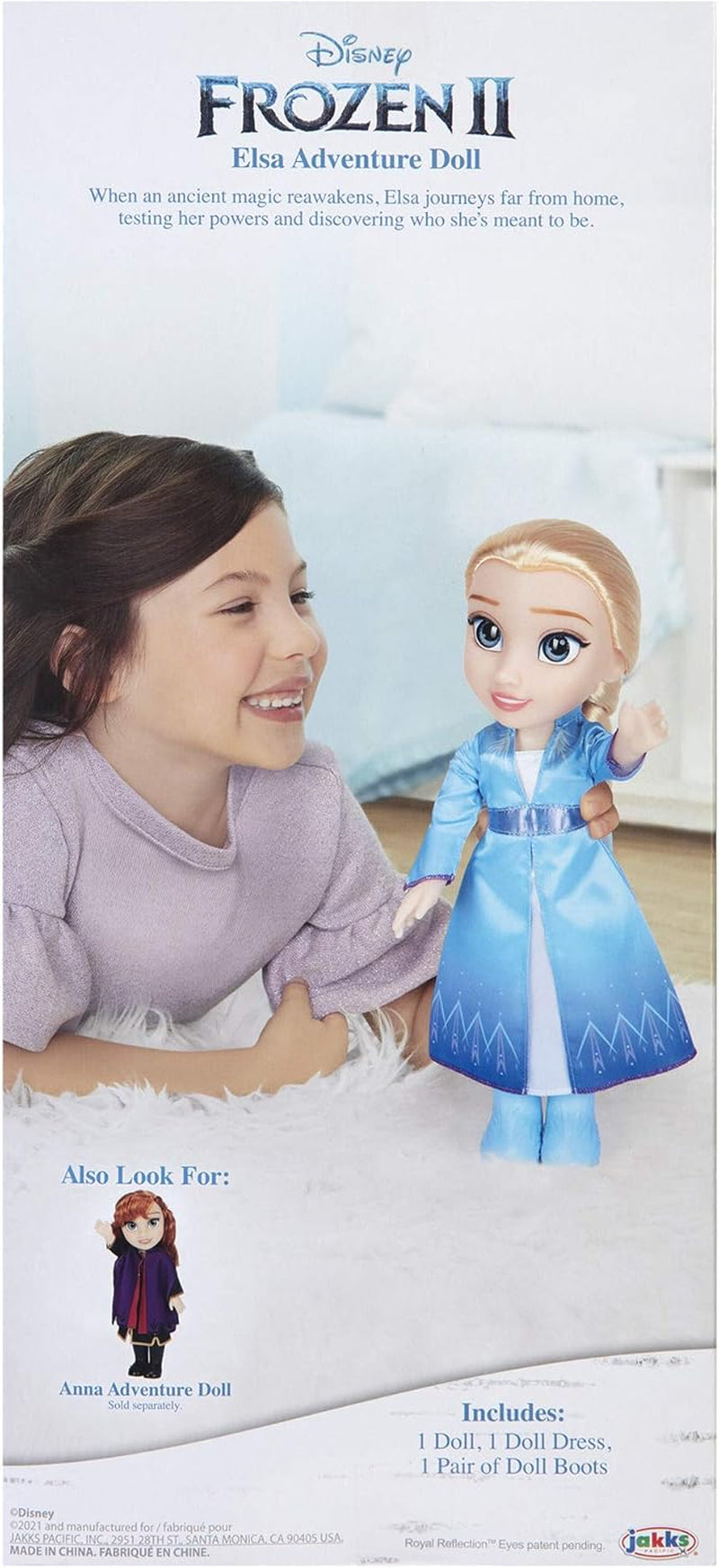 Disney Frozen 2 Elsa Travel Doll, 35 cm dukke med kultfilm-inspireret kjole, støvler og langt flettet hår for ekstra sjov til leg, til piger fra 3 år og opefter
