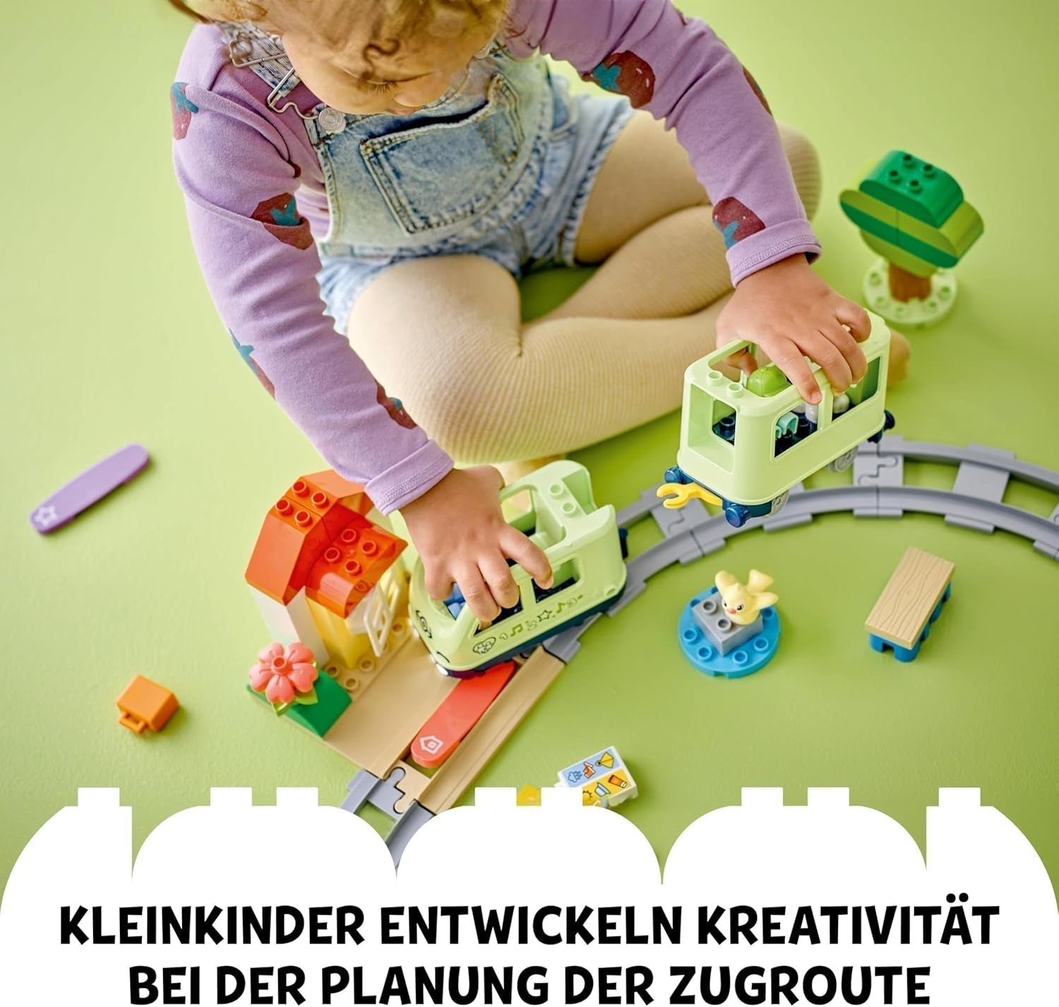LEGO DUPLO Town Interactive Adventure Train, Legesæt med lys og lyde til rolleleg, giver 2-årige mulighed for at bygge spor, Pædagogisk legetøj til førskole 10427 Byggesæt Besuche den LEGO-Store