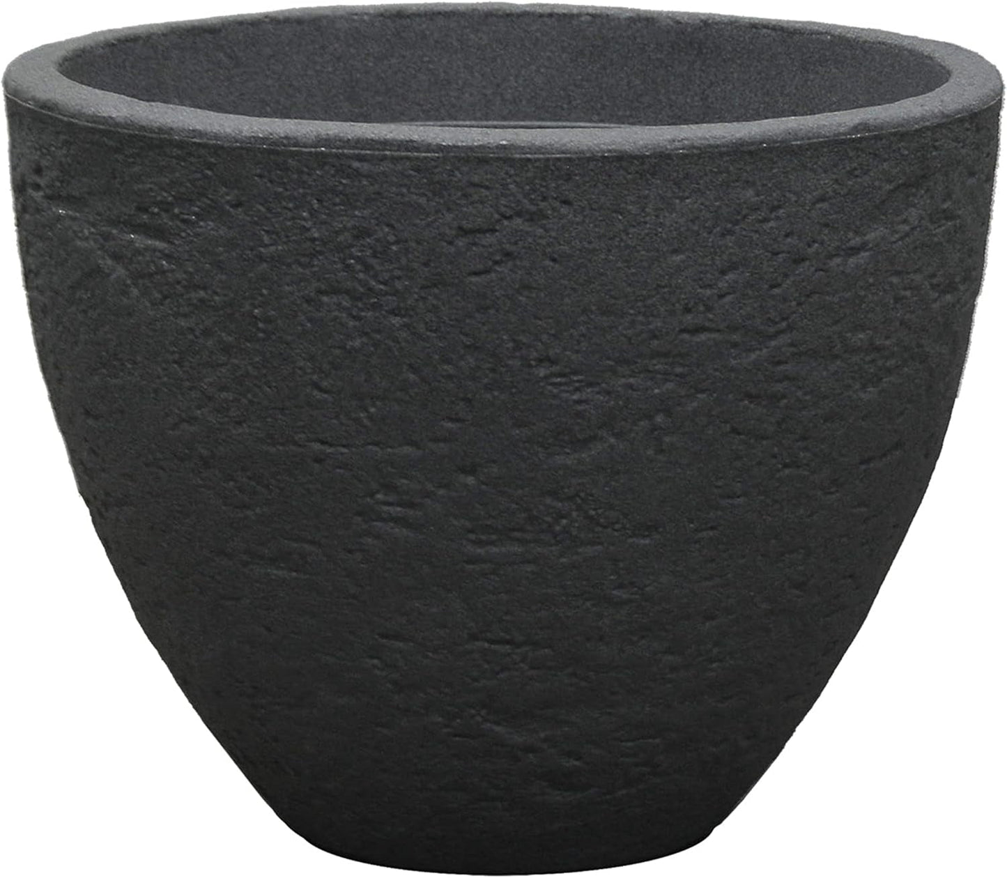 Dehner Stenpotte, Ø 40 cm, højde ca. 31 cm, plast, antracit