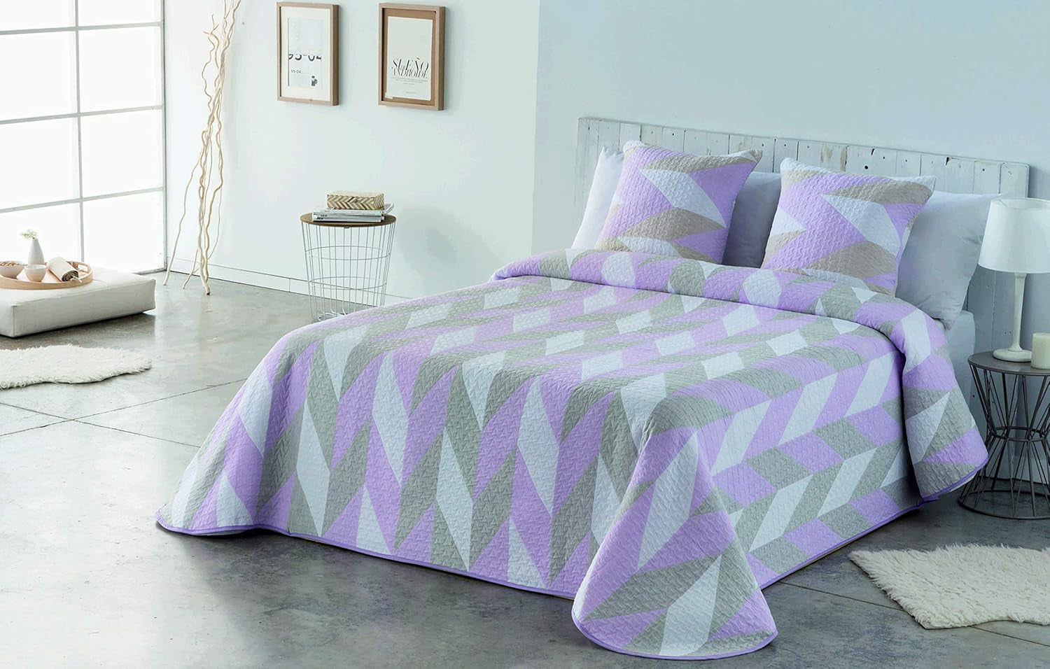 VIALMAN Sofia 30 Bouti Light dyne til dobbeltseng | quilt størrelse 250 X 270 cm, grå Dyner og quilts Naty Shop Pink 135X190 Cm