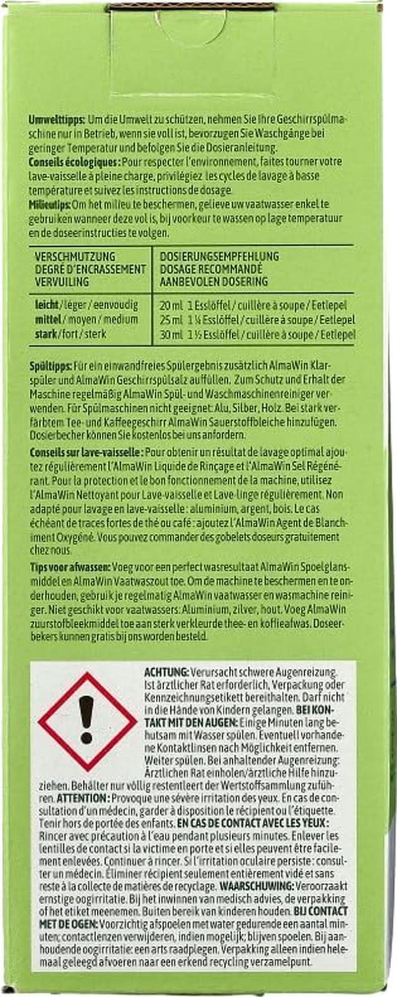 Almawin eco, opvaskepulver 2,8 kg, 112 vaske, kan doseres til forskellige mængder opvask Naty Shop