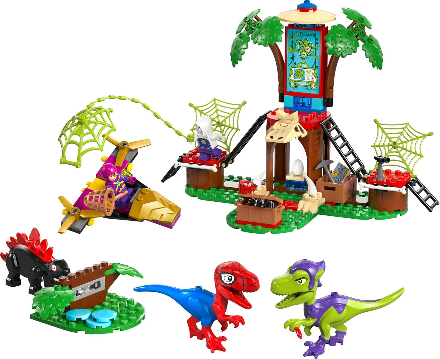 LEGO Marvel Showdown at the Treehouse: Spidey-Rex Vs. Gobby-Raptor, dinosaurbygge- og legesæt, legetøjsdinosaurgave til drenge og piger 4+, Spidey og hans supervenner 11200 byggesæt Besuche den LEGO-Store