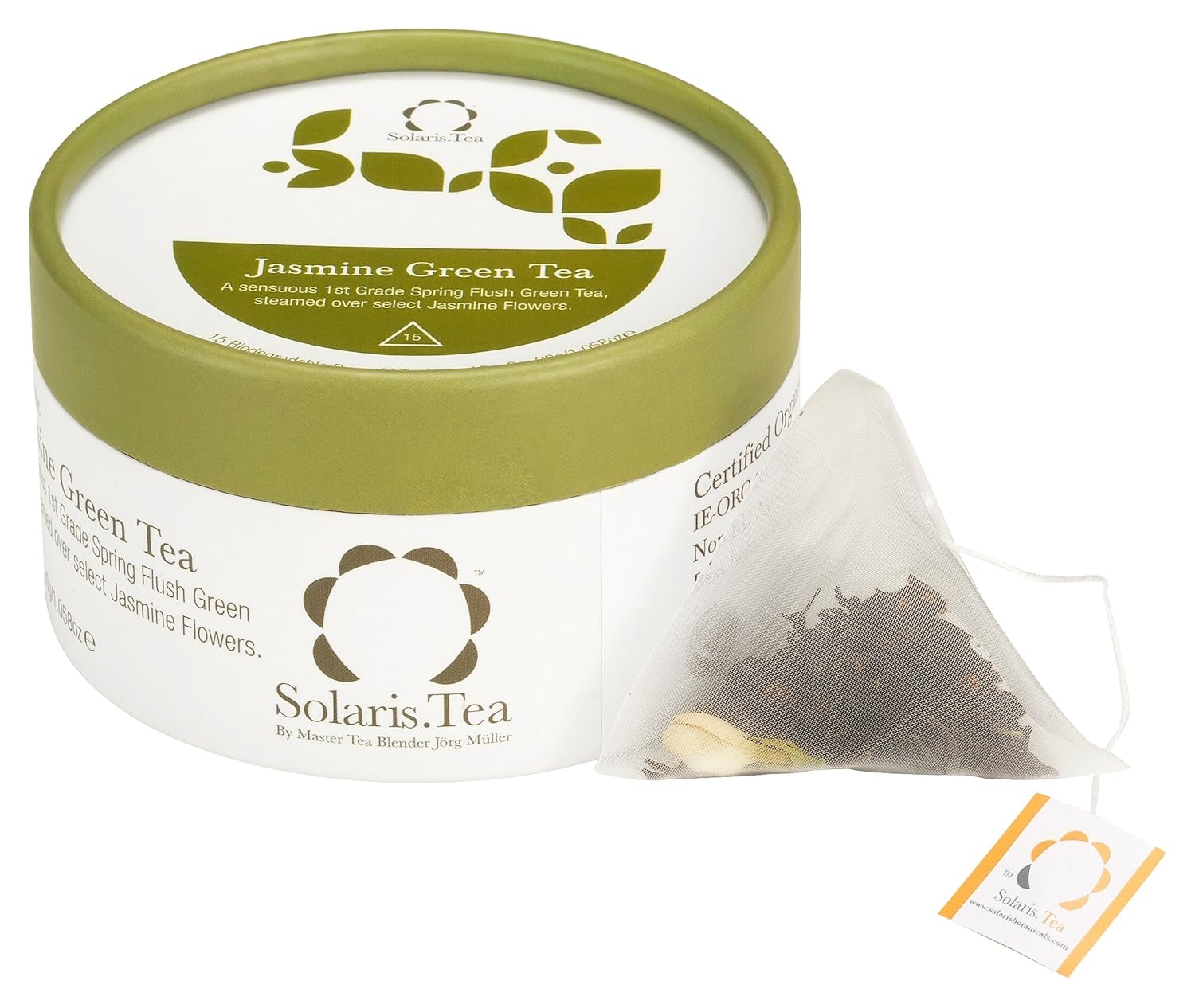 Økologisk jasmin grøn te 15 silke teposer 1 pakke (1 x 30 g)