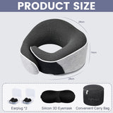 Nakkepude Memory skum rejsepude Ergonomisk design Memory skum nakkepude med øjenmaske 2 ørepropper og opbevaringstaske Perfekt til at sove på vejen, når du er på rejse Naty Shop Cervikal ortopædiske puder