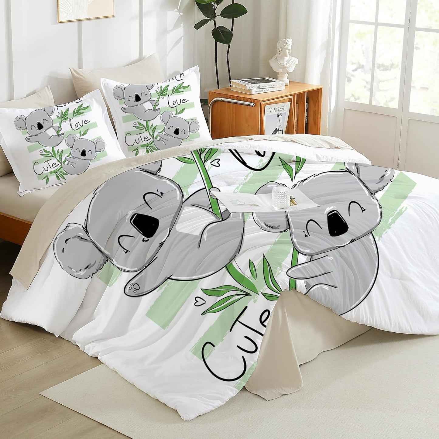 Sengetøj til børn, forskellige størrelser og forskellige animerede figurer Sengetøj - børn Naty Shop Koalaer 135X200Cm+80X80Cm