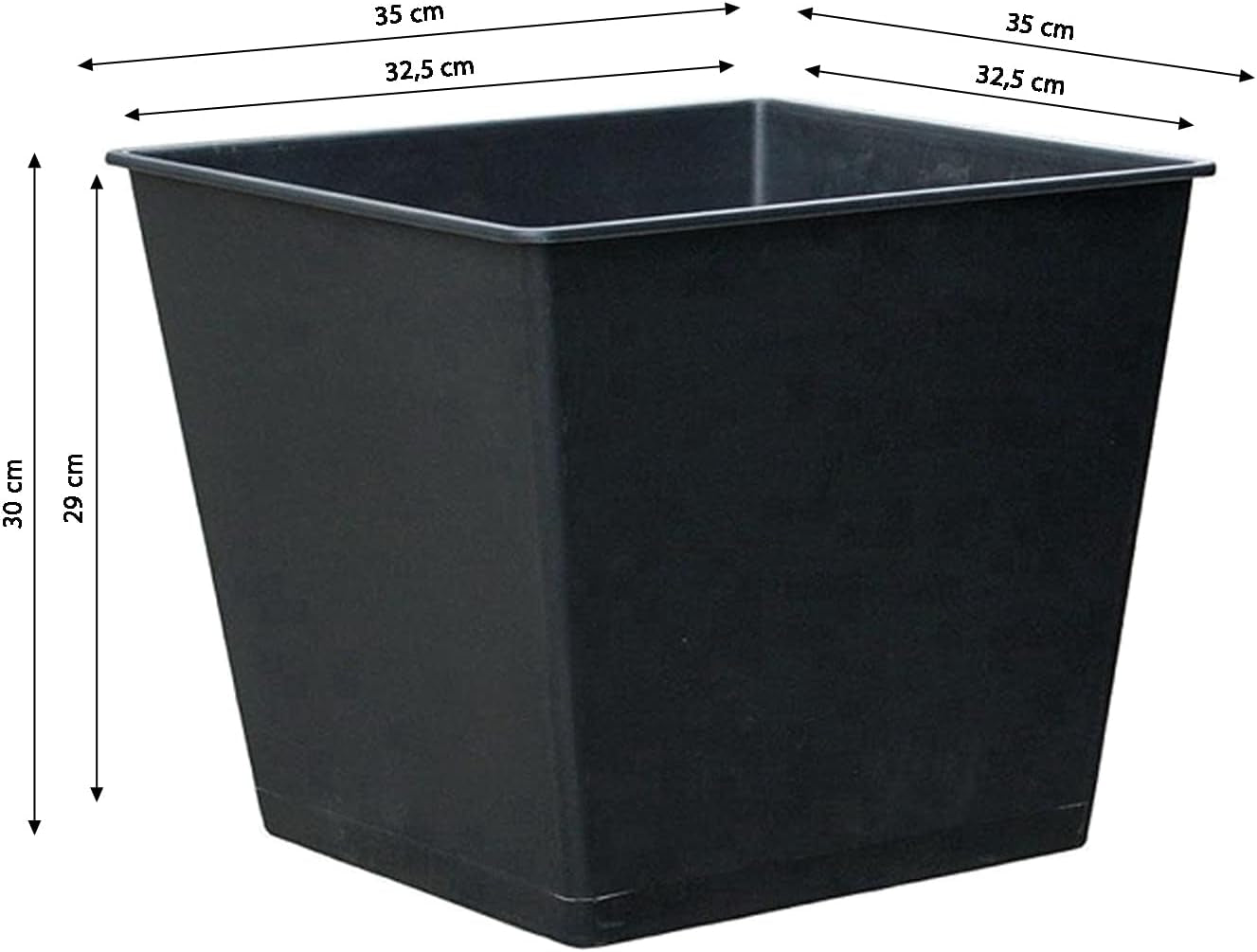 Dehner universalgryde, ca. 36 x 36 x 30 cm, plast, sort
