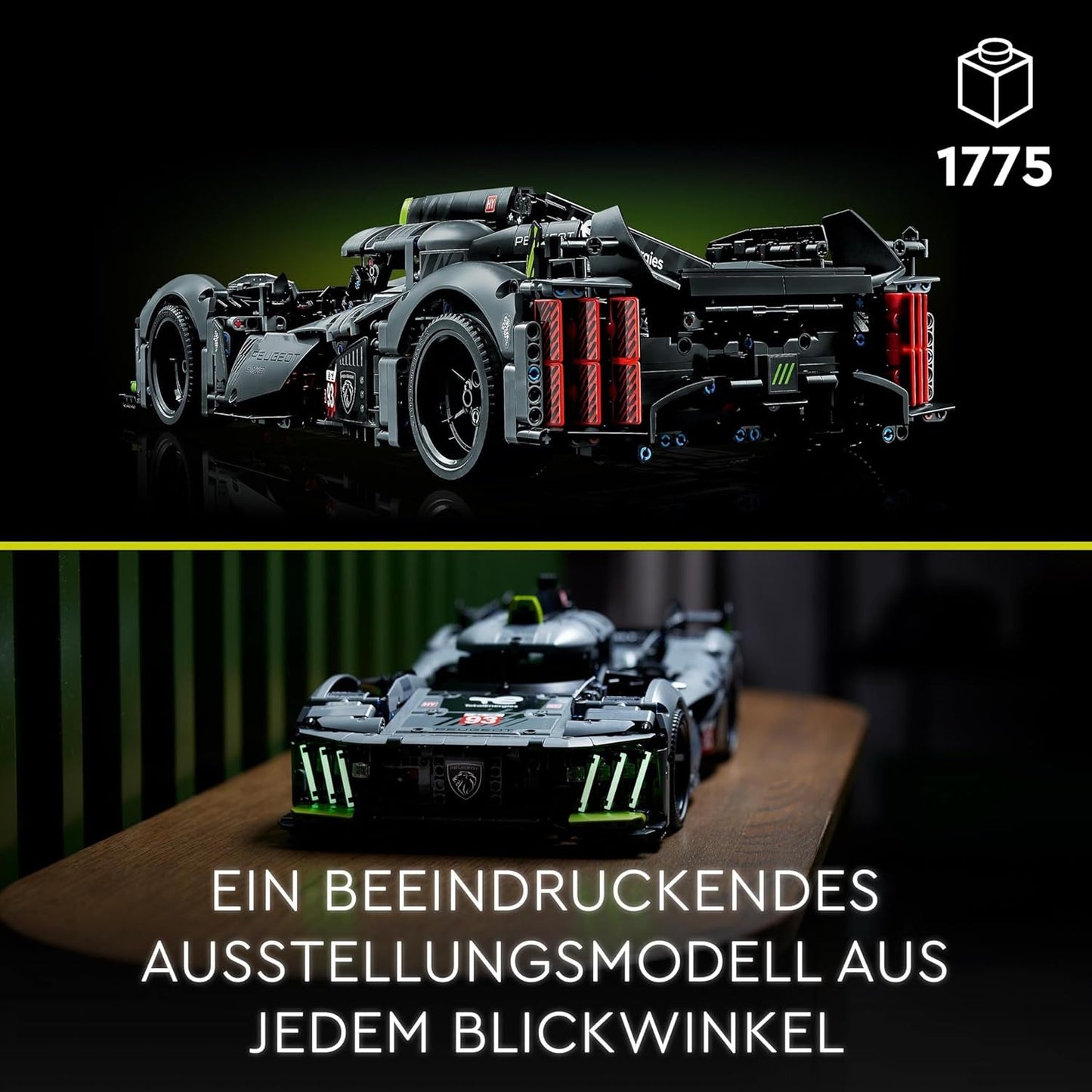 LEGO 42156 Technic Peugeot 9X8 24H Le Mans Hybrid Hypercar Legendarisk racerbil Voksenmodelsæt 1:10 Motorsportsbil Samlerobjekt til avancerede spillere Byggesæt Besuche den LEGO-Store