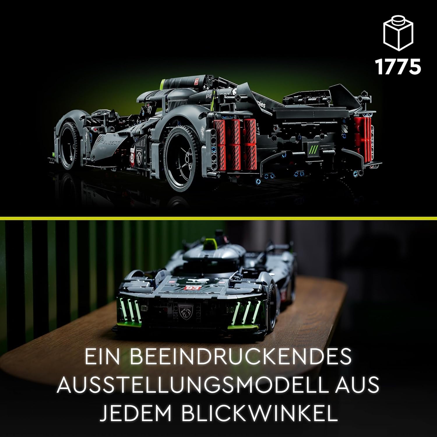 LEGO 42156 Technic Peugeot 9X8 24H Le Mans Hybrid Hypercar Legendarisk racerbil Voksenmodelsæt 1:10 Motorsportsbil Samlerobjekt til avancerede spillere Byggesæt Besuche den LEGO-Store