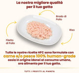 almo nature HFC Natural - Vådfoder til katte - med kylling - Menneskelig kvalitet, Glutenfri, Monoprotein - 55g, pakke med 6