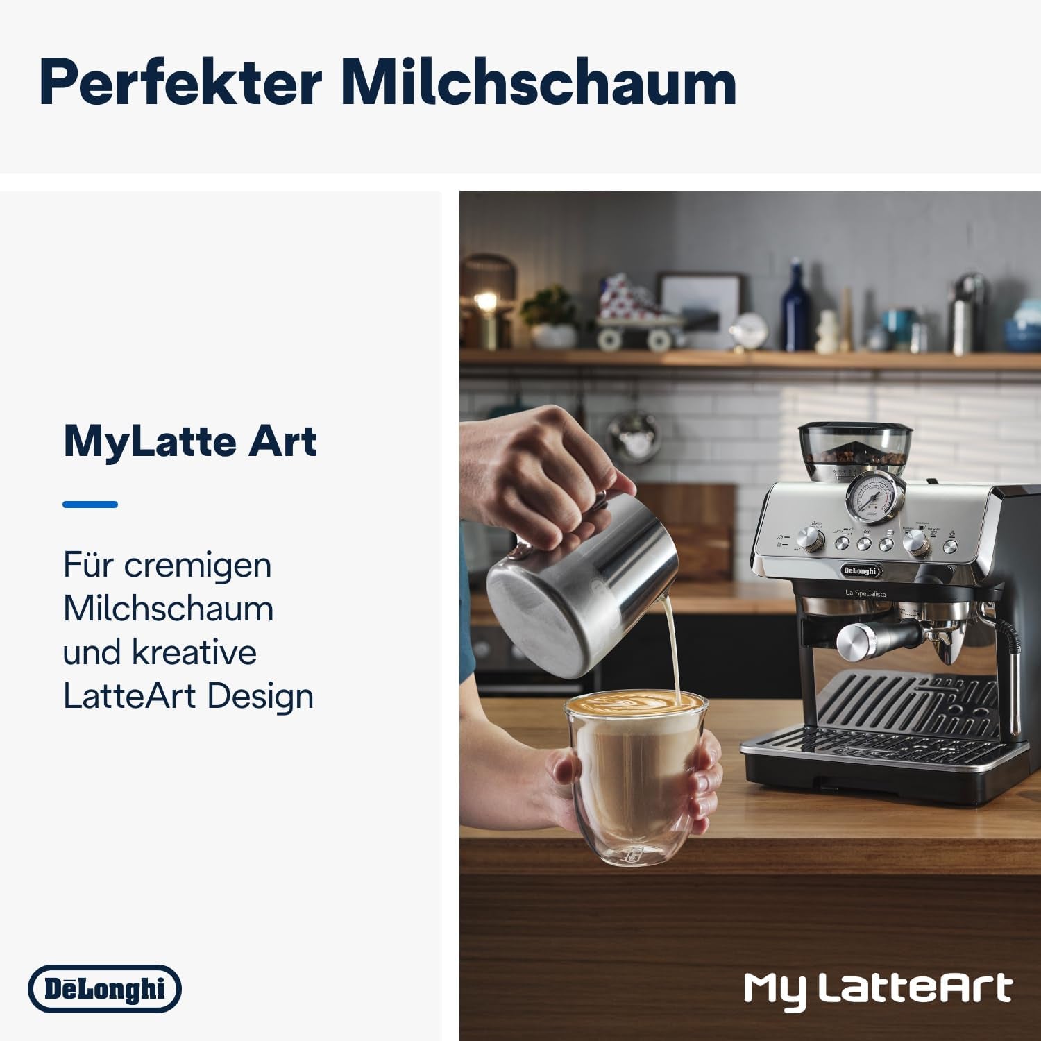 De'Longhi La Specialista Arte EC9155.MB portafilter espressomaskine med kværn, 8 maleindstillinger, 15 bar tryk, 3 temperaturindstillinger, mælkeskummer, 1550W, 1,7L tank, rustfrit stål/sort, inklusive barista kit