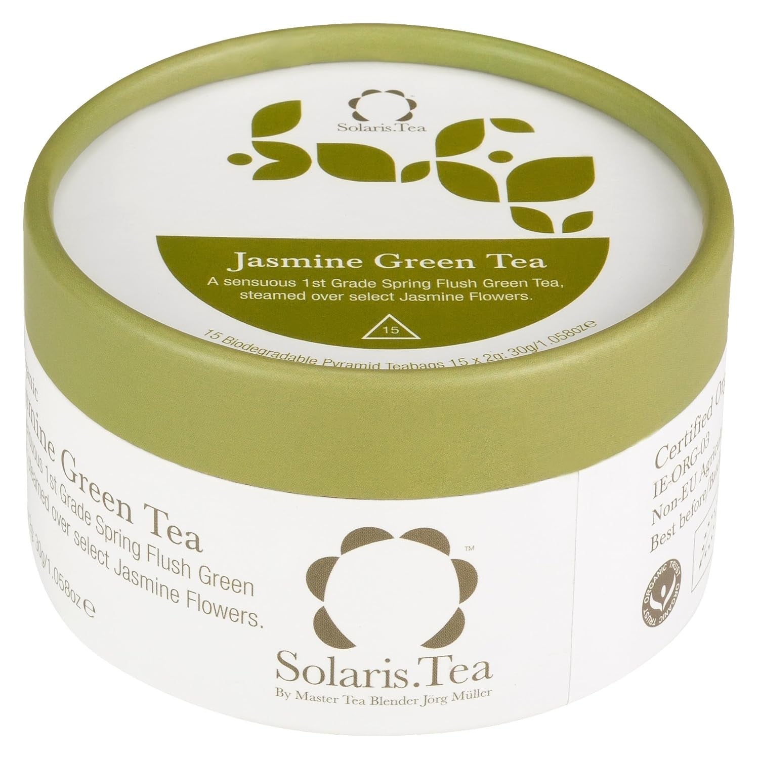 Økologisk jasmin grøn te 15 silke teposer 1 pakke (1 x 30 g)