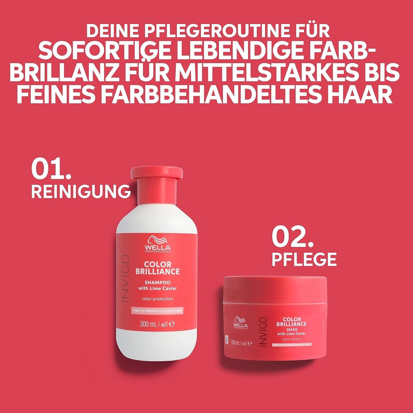 Wella Professionals Invigo Color Brilliance - Shampoo, balsam og farvebeskyttelsesmaske til fint og tykt farvet hår - med E-vitamin, antioxidanter og lav pH - udglatter og nærende Naty Shop Hair Mask