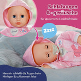 BABY Born Hannah Play with Me - Babydukke med 5 funktioner - Blødt materialekrop inklusive tilbehør - 36 cm dukke - Batteridrevet - Velegnet til børn fra 1 år