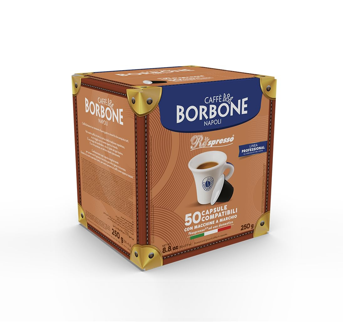 Caffè Borbone Respresso, Rote Kaffeemischung - 50 Kapseln - Kompatibel med Nespresso®* Haushalts-Espressomaschinen