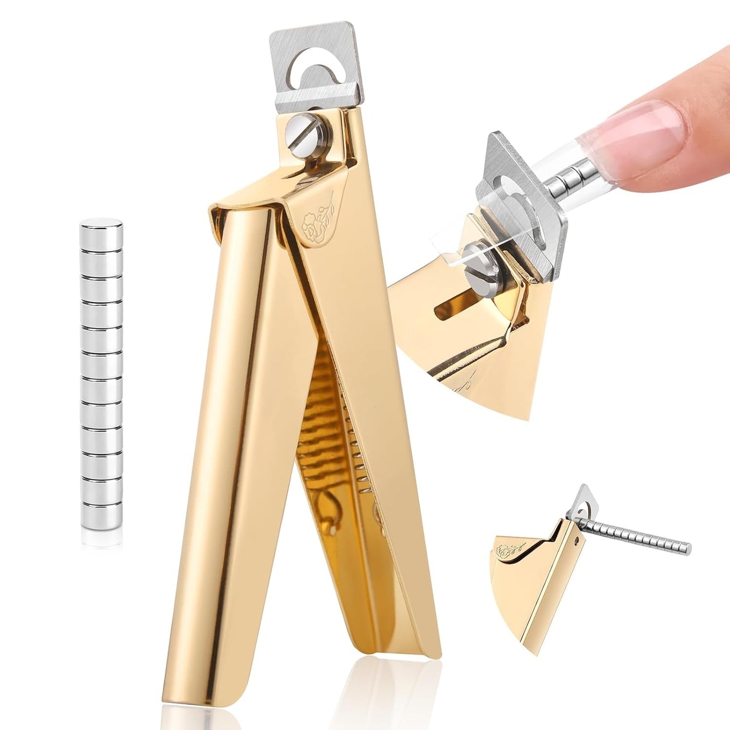 Saviland negle manicure cutter med 15 magneter, gel negle negle trimmer manicure negle cutter til kunstige negle Gel negle Akryl negle kunstige negle (rød rød)