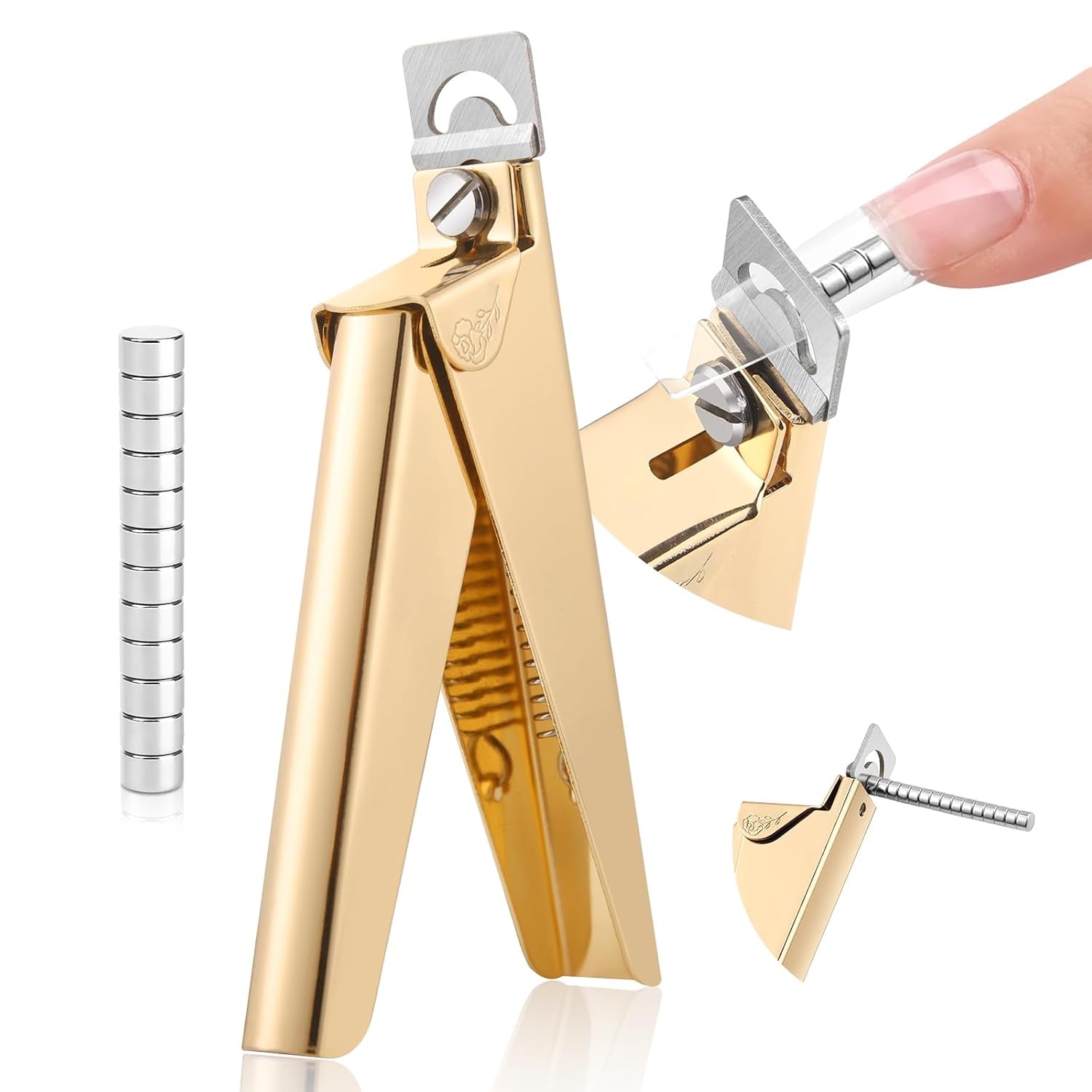 Saviland negle manicure cutter med 15 magneter, gel negle negle trimmer manicure negle cutter til kunstige negle Gel negle Akryl negle kunstige negle (rød rød)