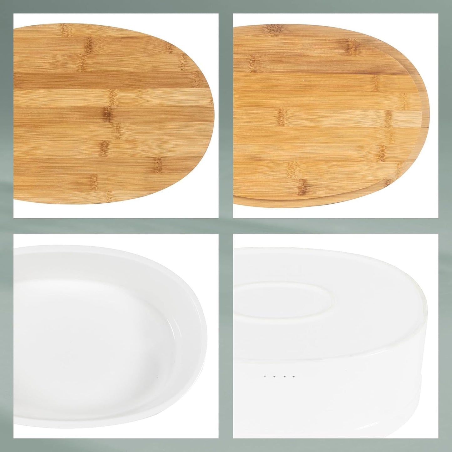 Kela brødkasse med ventilationshuller, keramisk brødkasse, SALENA, brødskål, hvid, 36,5 x 23,5 x 14 cm Madkasser Naty Shop