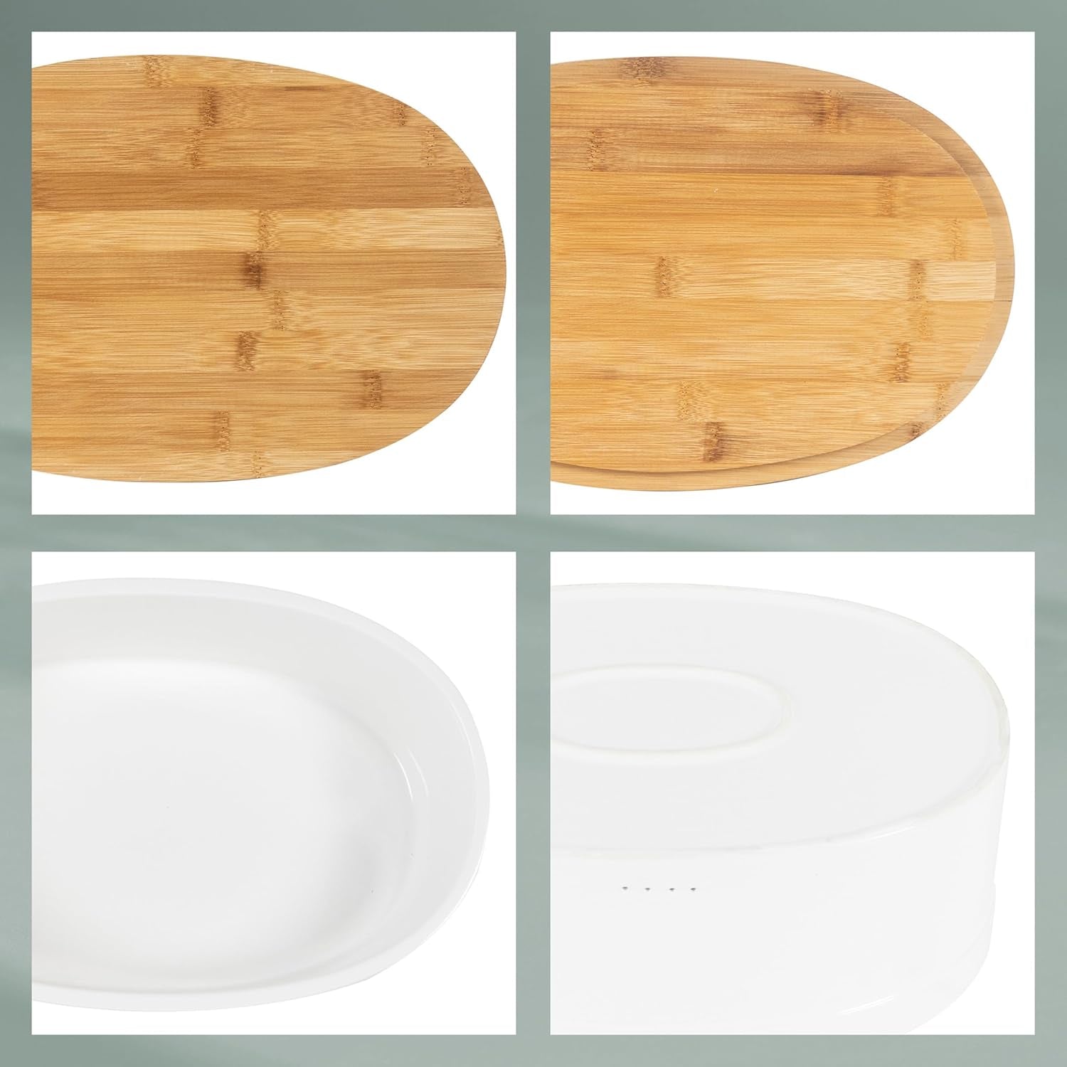 Kela brødkasse med ventilationshuller, keramisk brødkasse, SALENA, brødskål, hvid, 36,5 x 23,5 x 14 cm Madkasser Naty Shop
