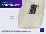Traumnacht Cosy Rygpude, læsepude, 70 x 40 cm beige, aftageligt og vaskbart betræk af 100% polyester, praktisk sidelomme, Øko-Tex certificeret, produceret efter tyske kvalitetsstandarder