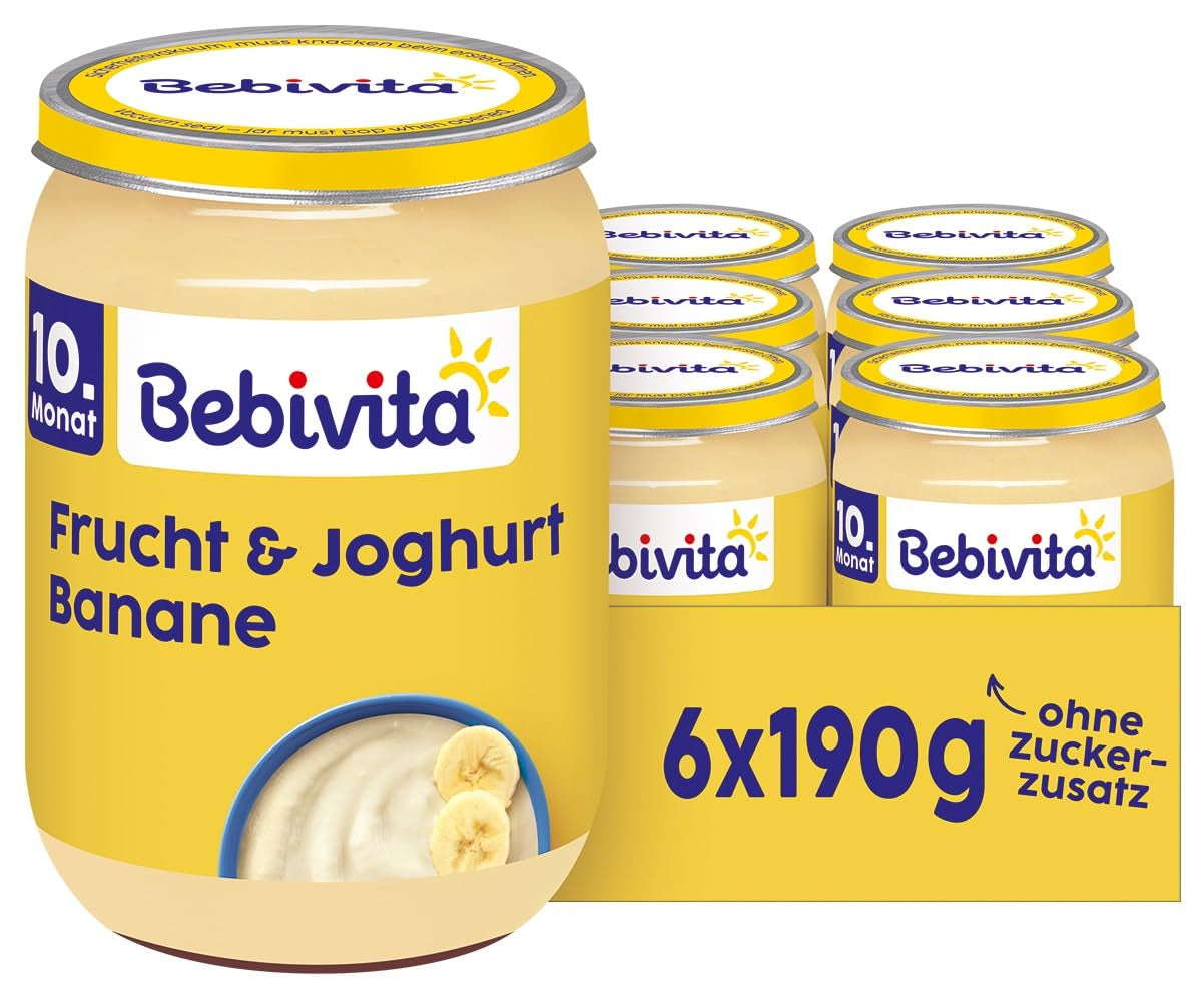 Bananer med frugt og yoghurt, 190g, pakke med 6 (6x190g)