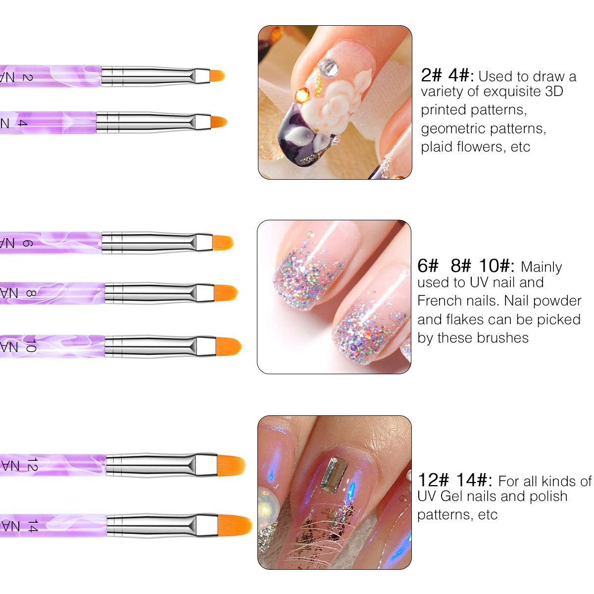 Nagel Pinsel Sæt, 10-Teilig Gelnägel Pinsel Nagellackstift Acrylpinsel Für UV Gel Nägel Acrylfingernägel Nailart Maniküre Nageldesign Zubehör