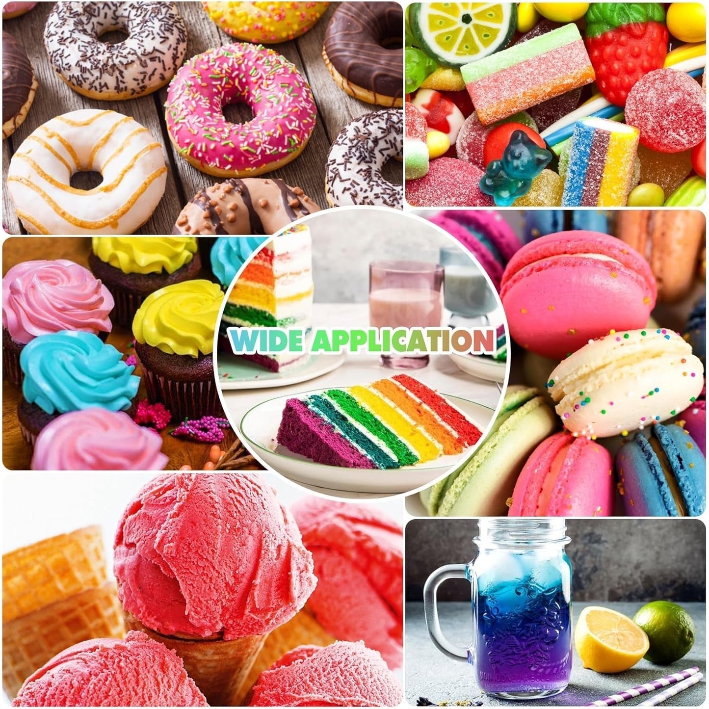 Gel-madfarve - 120 g koncentreret madfarve til kagepynt, bagning, småkager, macarons - sukkerfri madfarve til drikkevarer, kagedekoration, DIY-slime, påskeæg (hvidt)