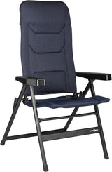 BRUNNER Rebel PRO (S-M-L) Foldestol til camping, have, terrasse Fremstillet af aluminium, justerbar i 5 positioner, bæreevne op til 150 kg, høj ryg, sort eller blå Rejsepuder Naty Shop Standard titel