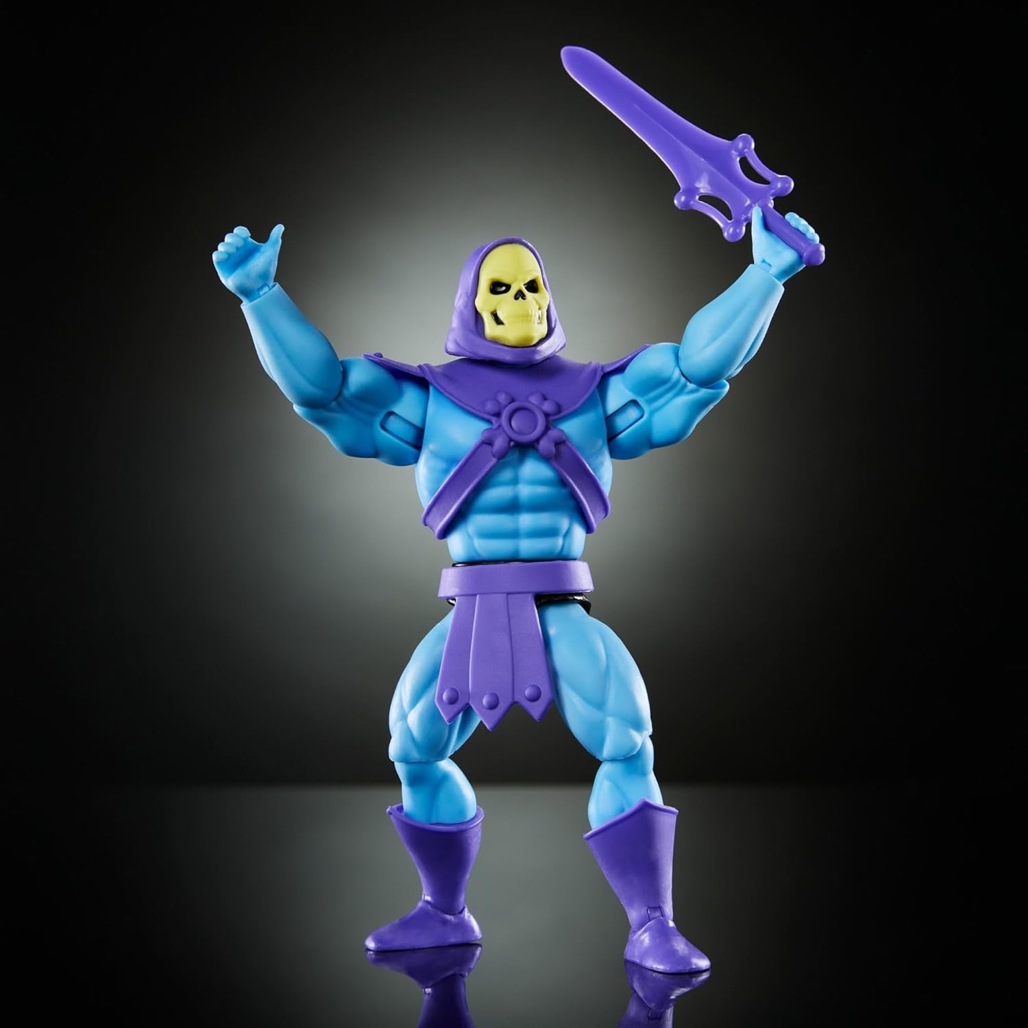 Masters of the Universe Origins legetøj, skeletfigur fra tegneseriesamlingen, skurk stående ca. 14 cm med rustning, stav, sværd og 2 masker, HYD24 Actionfigurer Naty Shop