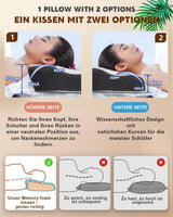 Nakkesmertepude, Ergonomisk ortopædisk Nakkepude, Side Back Abdominal Memory Foam Pude, Anti Snorken Pude til Mænd Kvinder (62 * 34,5 * 12/8CM) Cervikal Ortopædiske Puder Naty Shop