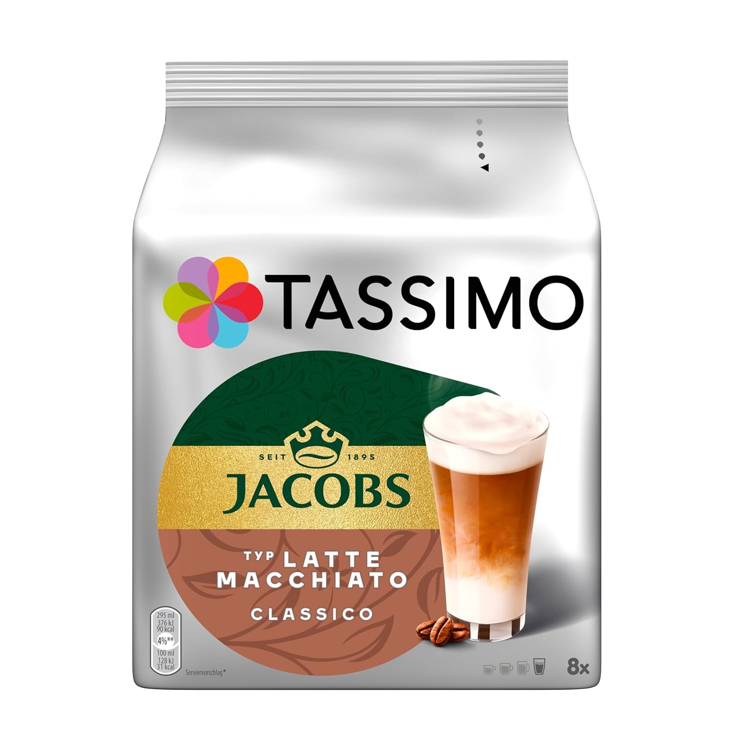 Tassimo Kapseln Jacobs Type Latte Macchiato Classico, 5 x 8 puder, 40 Kaffeekapseln
