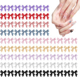 100 Stück 3D Negle Decorations Sets Schleifen Nagelanhänger Nagelkunst Dekorationen Schleife Für Acrylnägel, Süße Kawaii-Schleifenanhänger, Hübsche Nagel-Schleifenanhänger-Dekoration