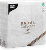 Papstar 11682 50 servietter "Royal Collection" 1/4 fold 40 X 40 cm "Ornaments", hvid