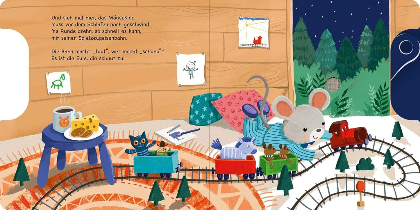 Shoo, shoo, nu sover du også!: Skyder og 11 lyde | En innovativ bog med skyderlyde til små børn over 18 måneder Bebe Naty Shop Toys