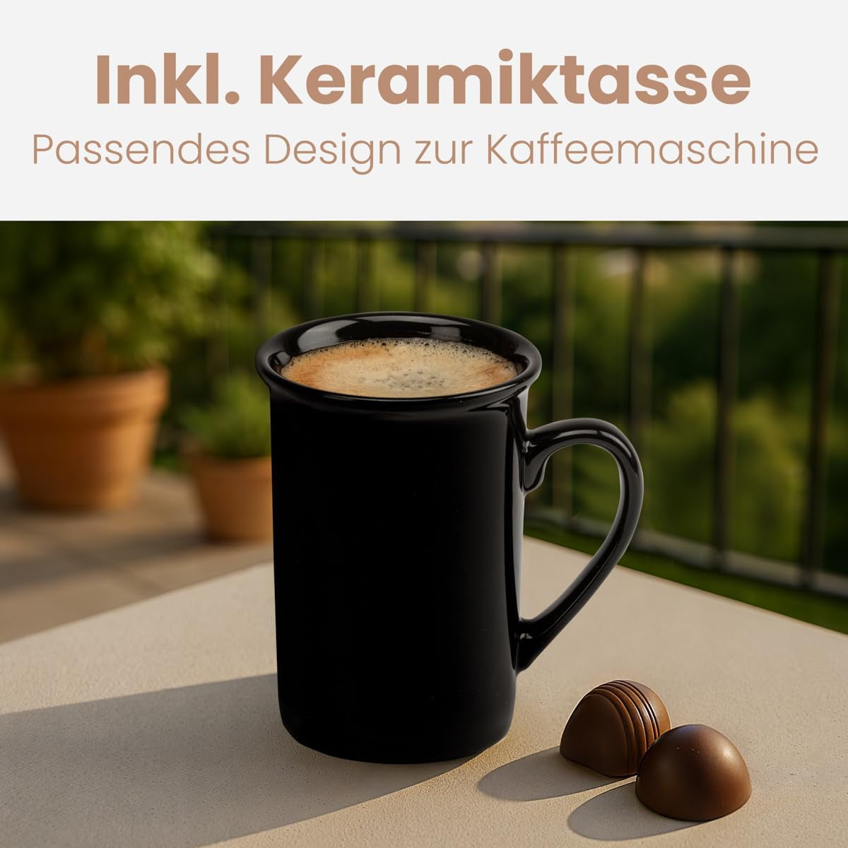 Clatronic® 1-kops kaffemaskine | Perfekt espressomaskine til enlige | Espressomaskine med filter, inklusive keramisk kop | Lille espressomaskine med filter, ideel til rejser | KA 3356